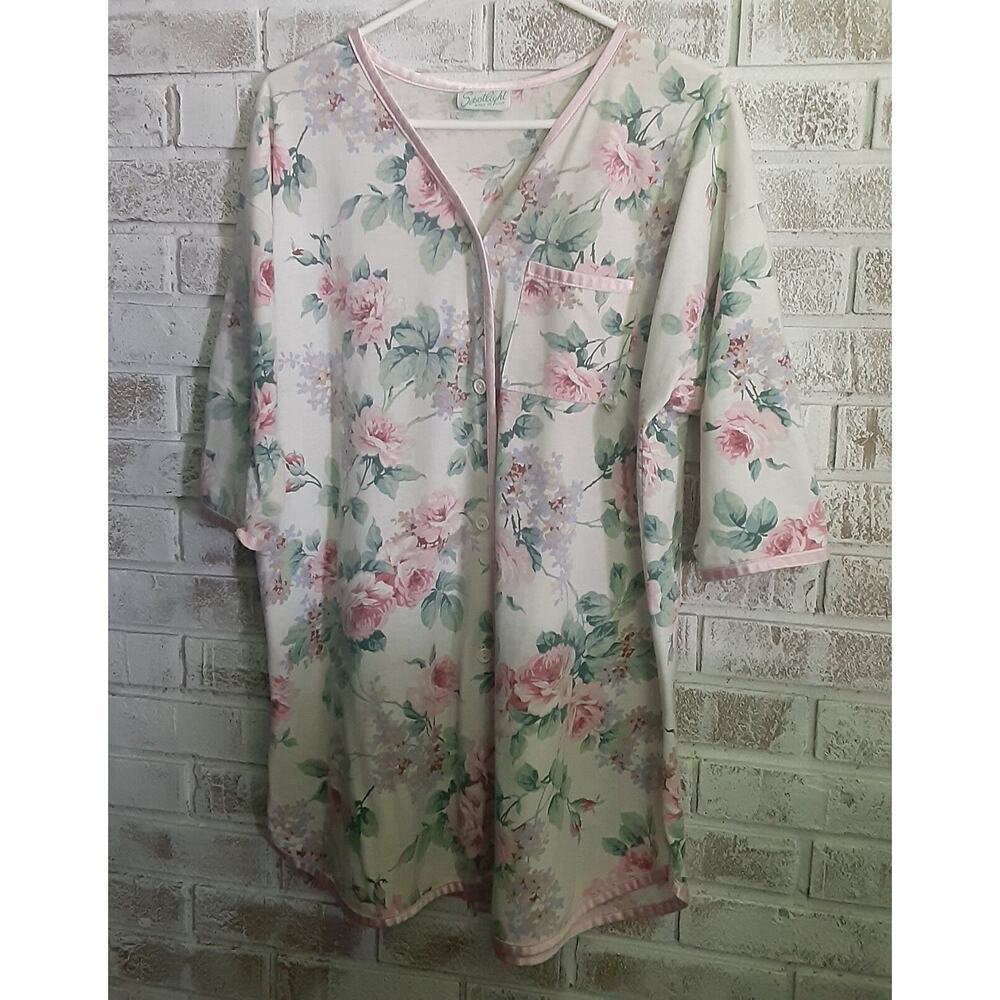 Vintage Spotlight U.S.A. Victorian Rose Sleep Shirt sz 48 NOTE
